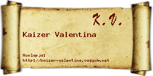 Kaizer Valentina névjegykártya